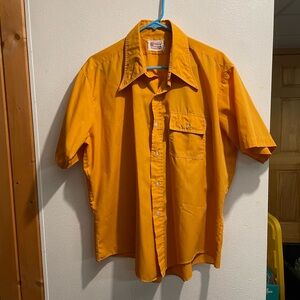 Vintage 70s big collared button up shirt